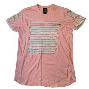 Switch Remarkable Cut Out T-Shirt Zipper‎ Detail Short Sleeve Top Women's Size L
